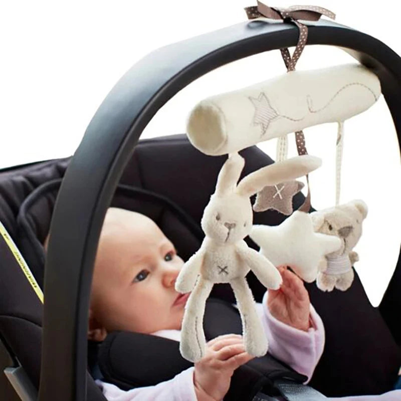 2025 New Hanging Bed Rabbit Baby Hand Bell Safety Seat Plush Toy Multifunctional Plush Toy Stroller Mobile Gifts by Smarsty