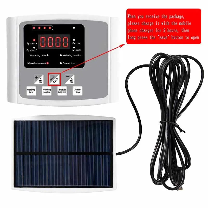 Solar Powered Automatic Garden Drip Irrigation Timer System - Smarsty