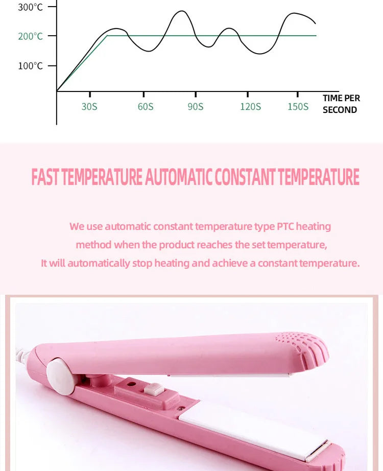 Portable Mini Hair Straightener for Quick Styling - Smarsty