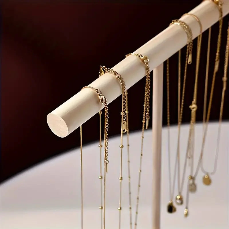 Solid Wood Jewelry Display Stand for Bracelets and Necklaces - Smarsty