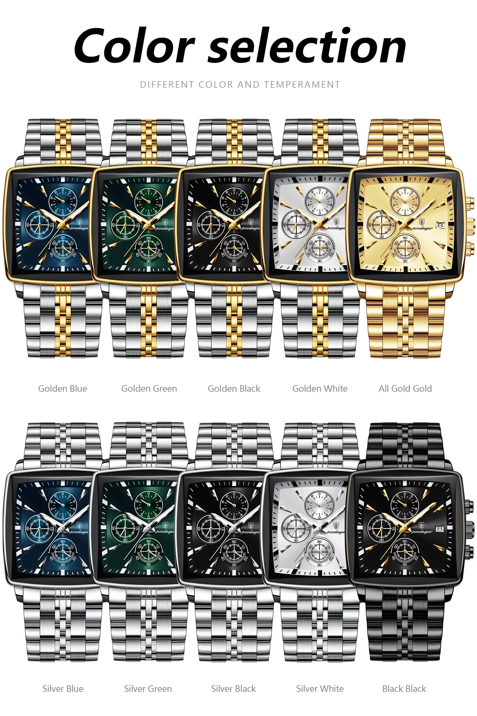 Luminous Waterproof Men's Chronograph Watch with Date - Smarsty