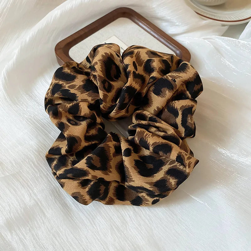 Leopard Print Scrunchie High Elastic Hair Tie Elegant - Smarsty