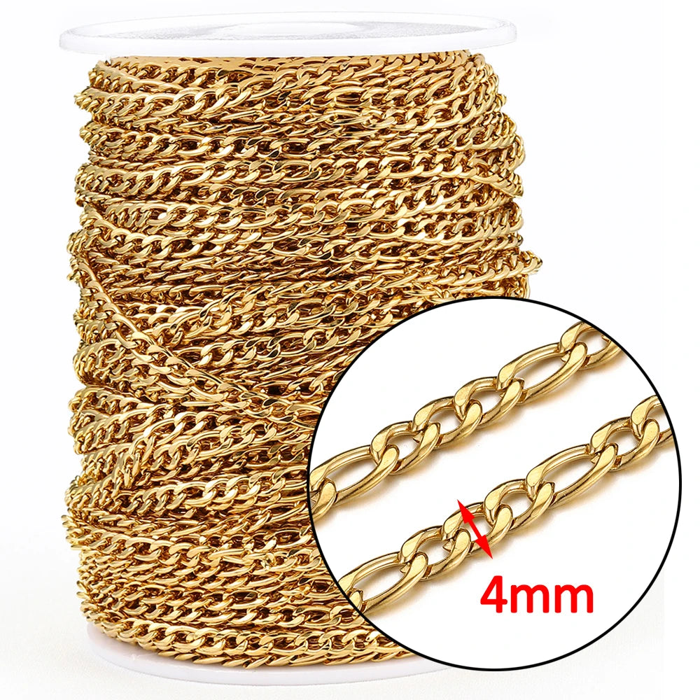No Fade 2 Meter Stainless Steel Chain For Jewelry Making - Smarsty