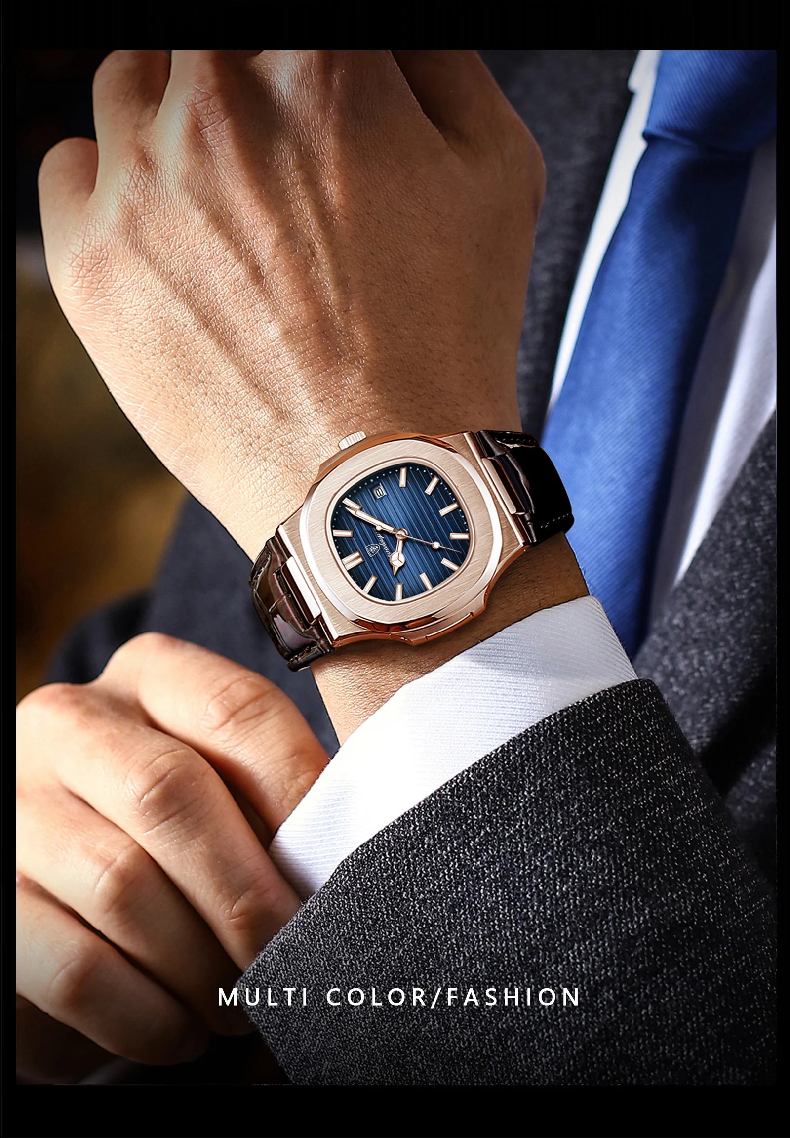 Luxury Waterproof Quartz Square Men Watch with Luminous Feature - Smarsty
