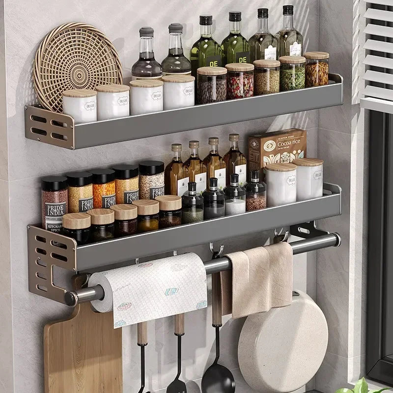 New Kitchen Storage Rack Seasoning Rack Wall-Mounted Condiment Multi-Functional Household kitchen organizer Storage Rack by Smarsty