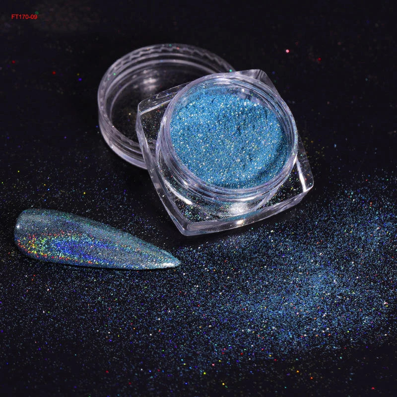 Holographic Glitter Nail Powder Set for Stunning Manicures - Smarsty