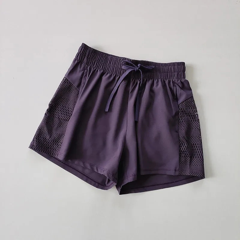 Women's Yoga Shorts High Waist Sport Fitness 2 in 1 Workout Shorts Running Pants Sports Shorts Casual Gym Quick Drying Shorts - Smarsty