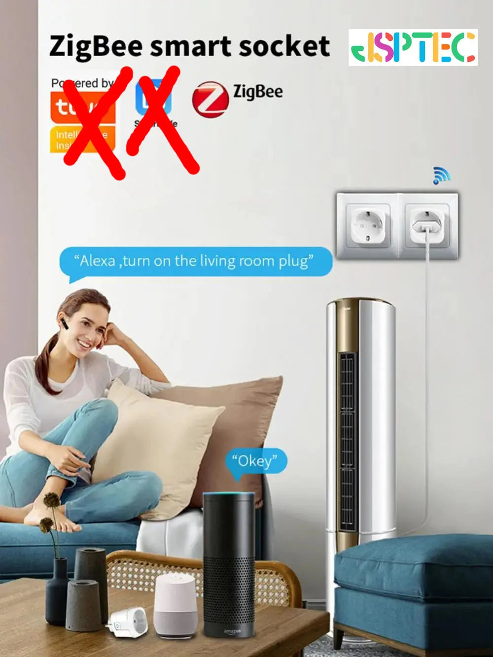 Zigbee Smart Plug With Power Monitoring And Voice Control - Smarsty