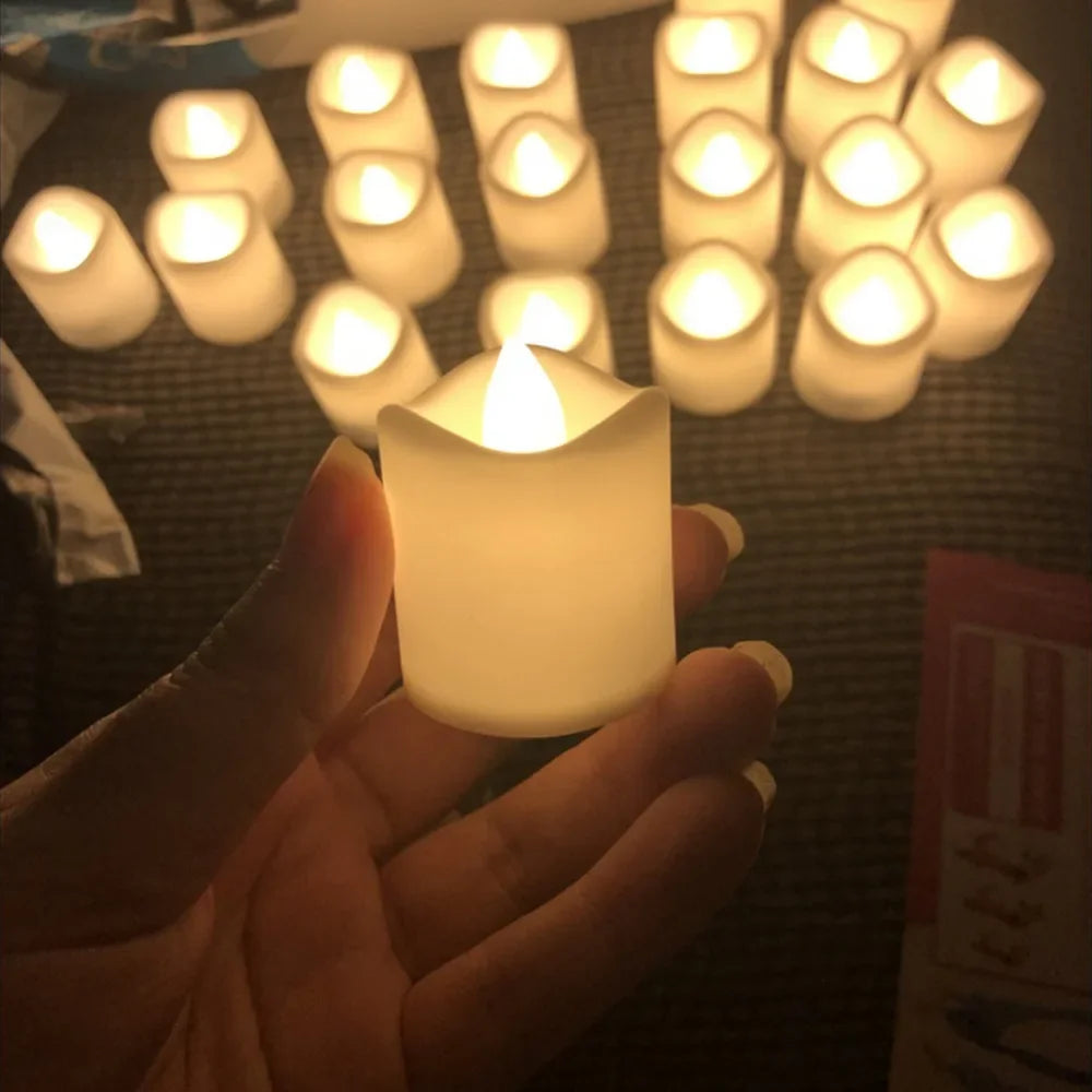 Flameless LED Electronic Candle Lights Creative Wishing Led Tea Lamp Warm White Halloween Wedding Christmas Decor Candle Light