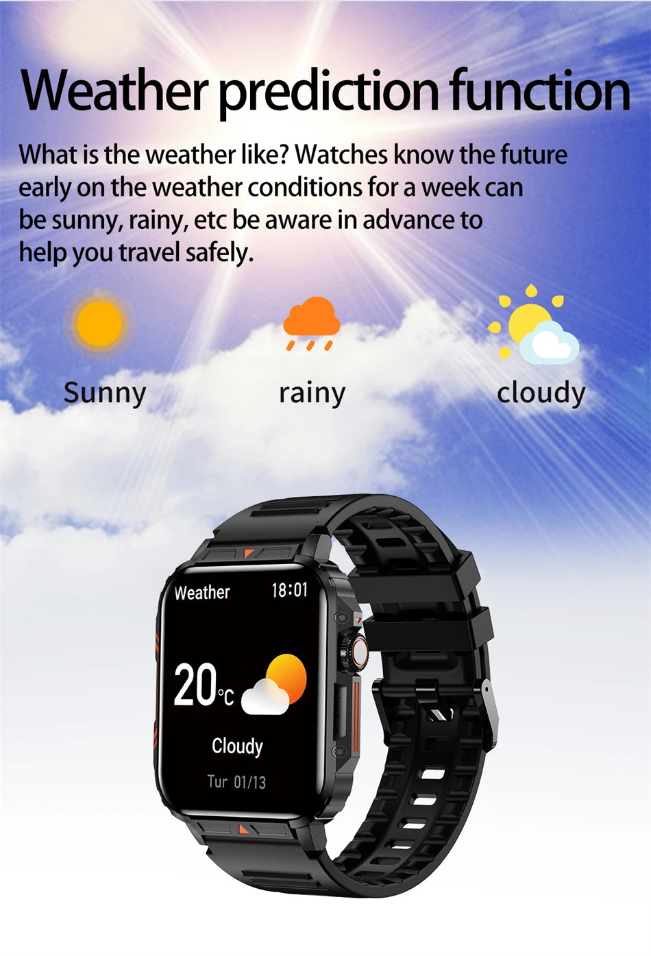 2024 Outdoor Military Smart Watch with IP68 Waterproof - Smarsty