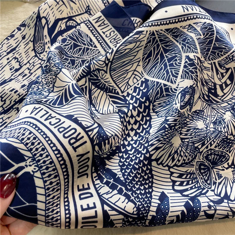 Luxury Satin Square Shawl Sunscreen Scarf for Women - Smarsty