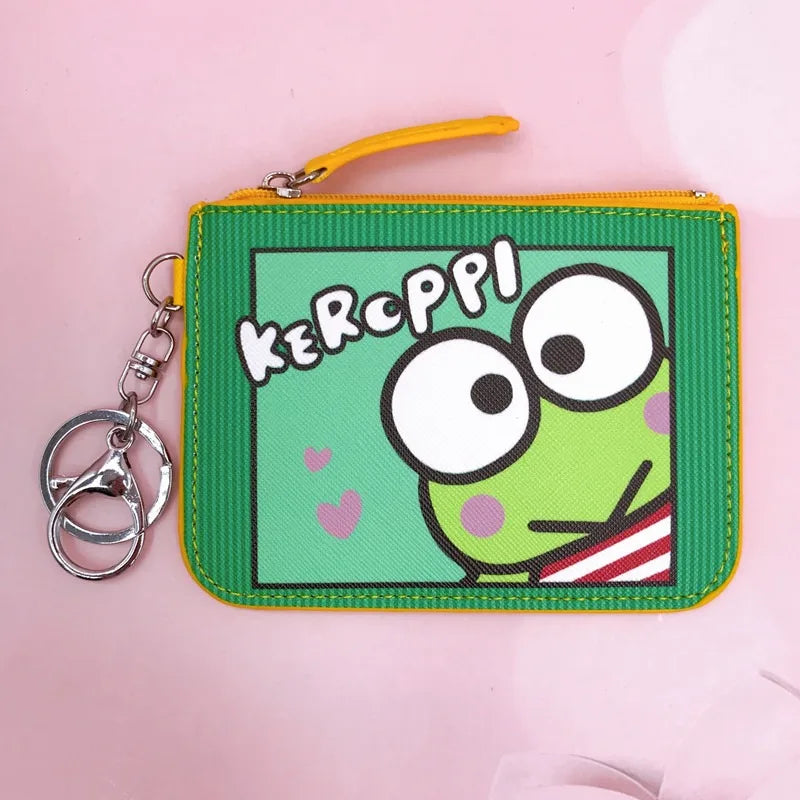 Sanrio Kurumi Little White Dog Pudding Dog Gemini Star Long Eared Rabbit Leather Card Set Wallet with Keychain Pendant