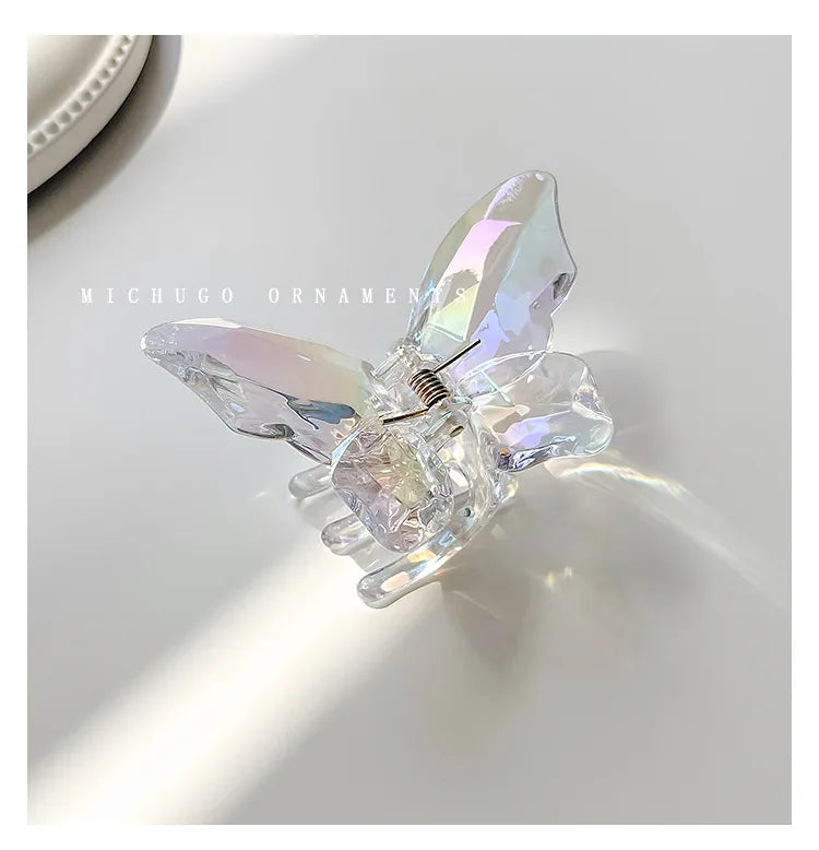 Cute Transparent Butterfly Hair Claw Clips Non Slip - Smarsty
