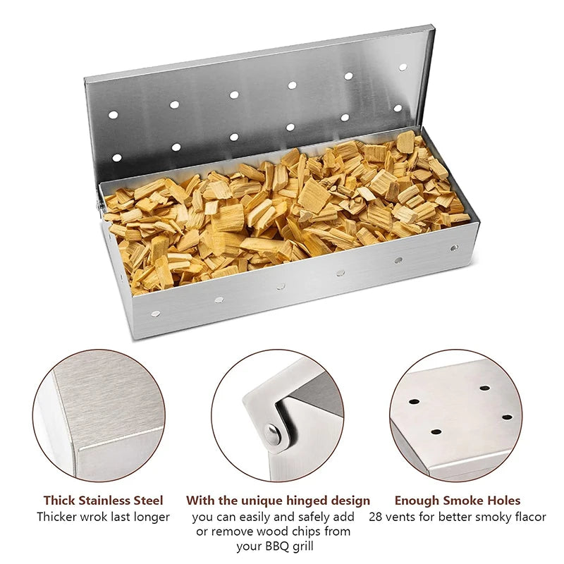 Stainless Steel Smoker Box for Flavorful BBQ Grilling - Smarsty