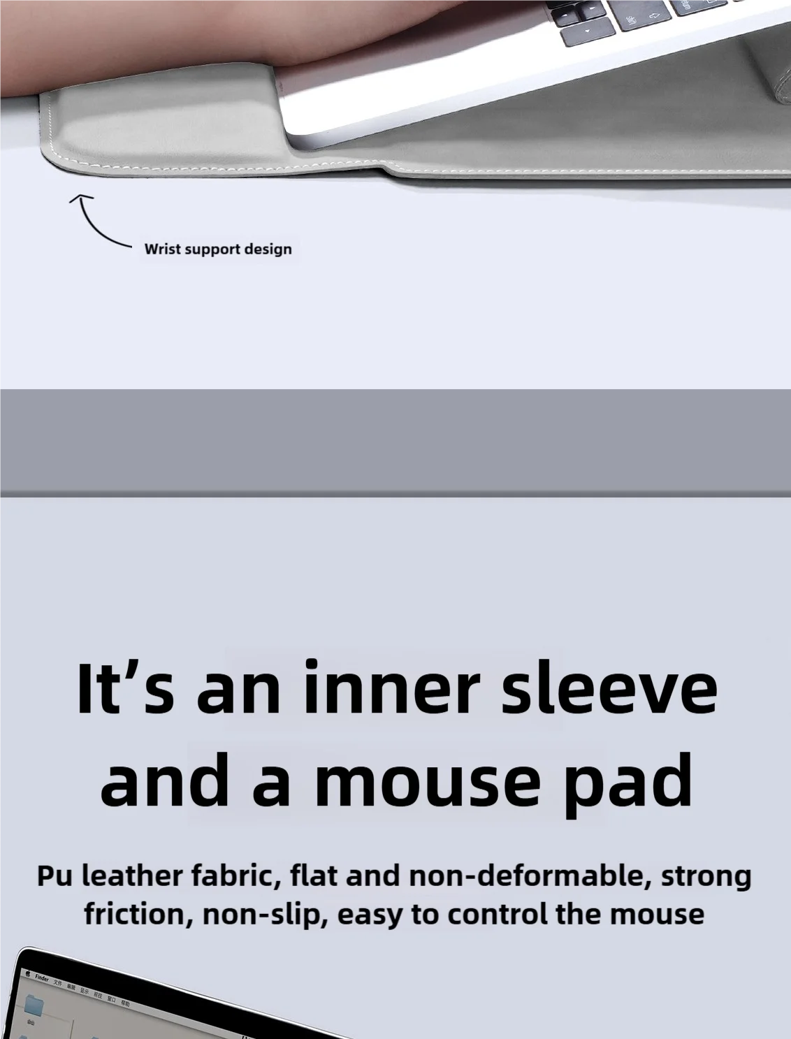 PU Laptop Sleeve 13 To 15 Inch No Zipper CaseGuard
