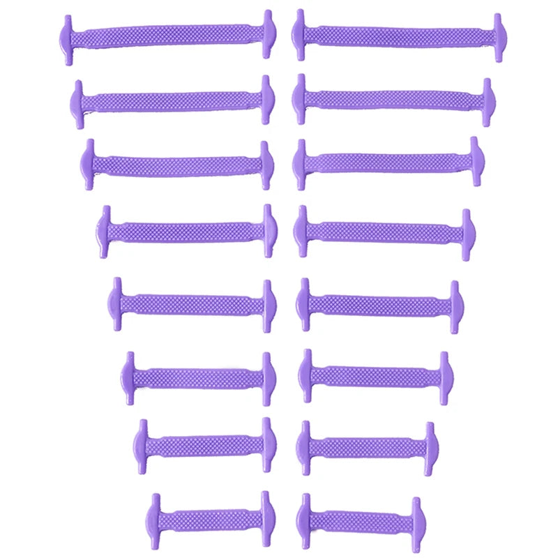 16pcs/lot Silicone Shoelaces No Tie Shoelaces 12 colors Elastic Lace Shoelace Creative Lazy Silicone Laces Rubber Lace - Smarsty