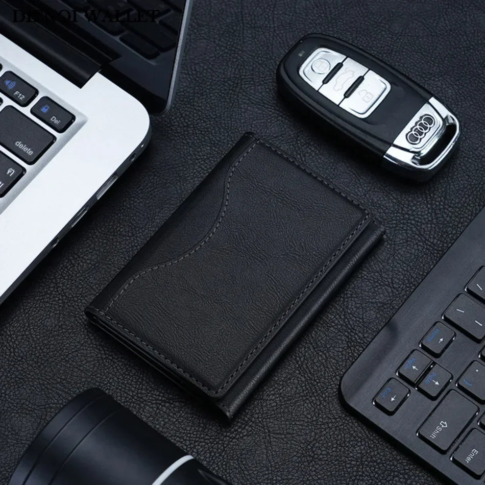 Men Magsafe Card Holder Unisex PU Leather Magnetic Cardholder Card Bag Wallet for Apple for IPhone 16 15 14 13 12 Pro Max Mini