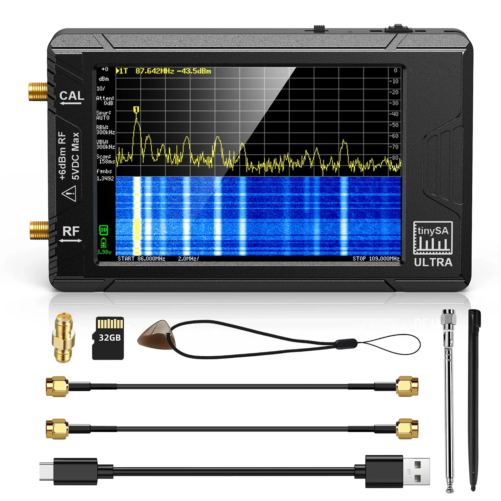 TinySA Ultra Spectrum Analyzer 4 Inch Display 100kHz to 5.3GHz - Smarsty