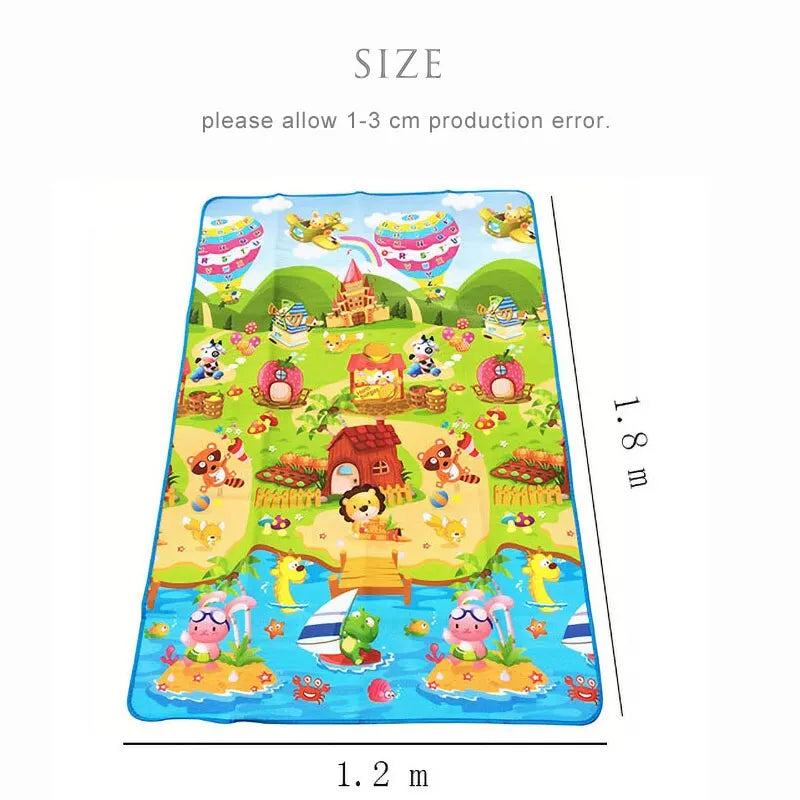 Baby Play Mat Doubel Sided Animals Kids Rug Educational Toys for Children Soft Floor Toddler Crawling Carpet Game Activity Gym by Smarsty