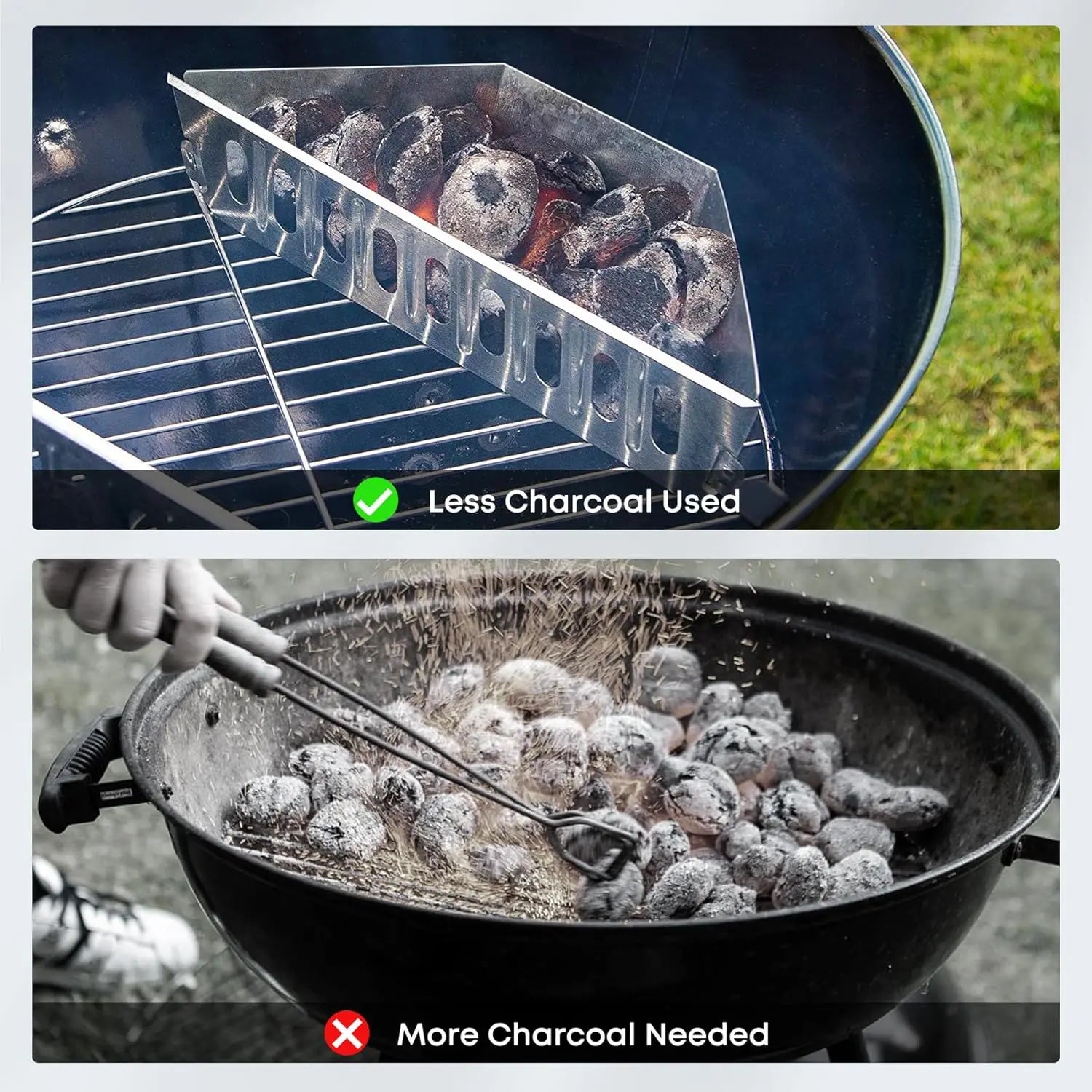 2Pcs Charcoal Grill Basket Holders Non-Stick Accessories - Smarsty