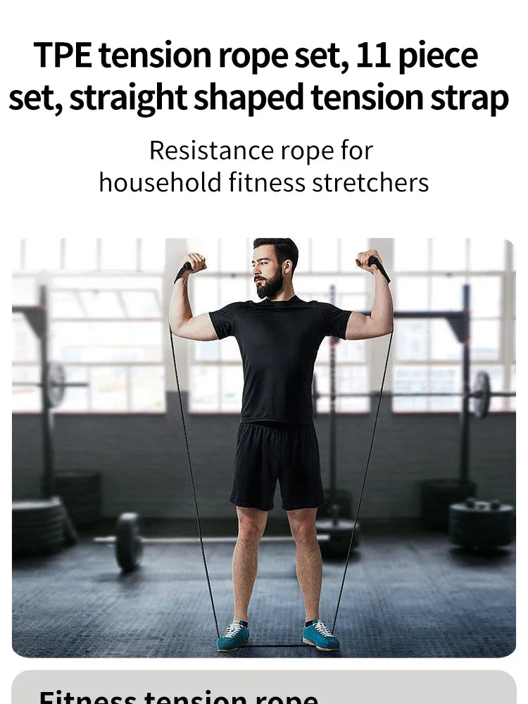 11 Piece Set Of Muscle Training Straps, Multifunctional Fitness Tension Strap, Fitness Tension Training Harness, Elastic Rope