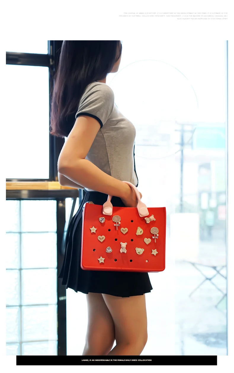 EVA Shoulder Tote Bag Waterproof For Women Beach Storage - Smarsty