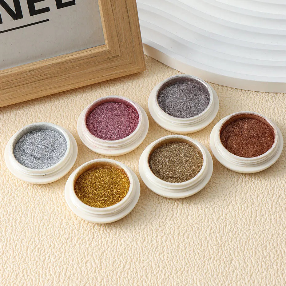 6pc Metallic Mirror Nail Glitter Powder for Stunning Manicures - Smarsty