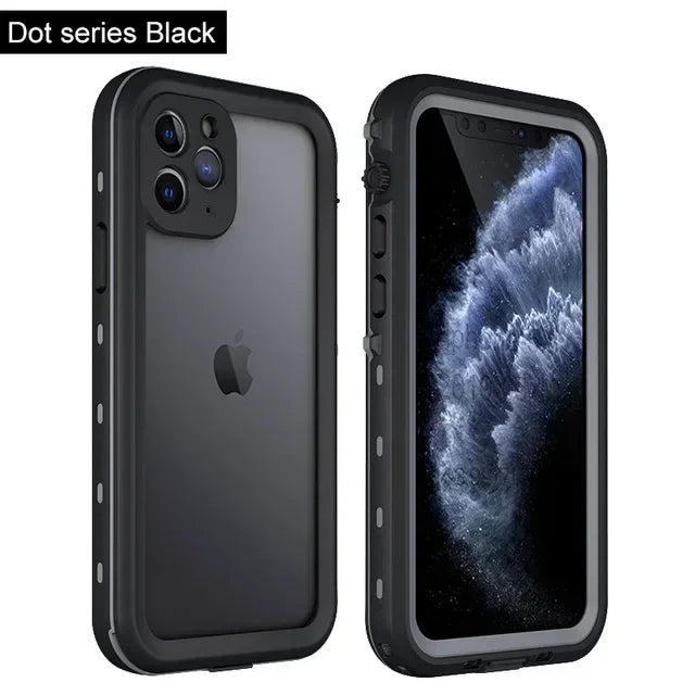 Full Sealed Clear IP68 Waterproof Case For iPhone 16 15 14 Plus 13 12 11 Pro Max Mini XS XR X Shockproof Cover Screen Protector by Smarsty