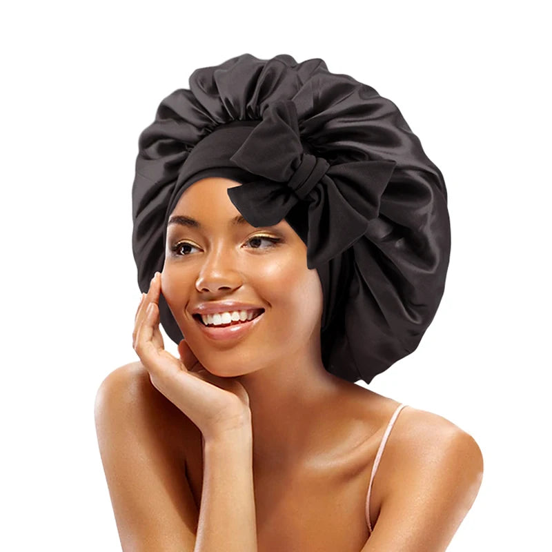 Adjustable Satin Sleeping Hat Elastic Tie For Hair Care - Smarsty