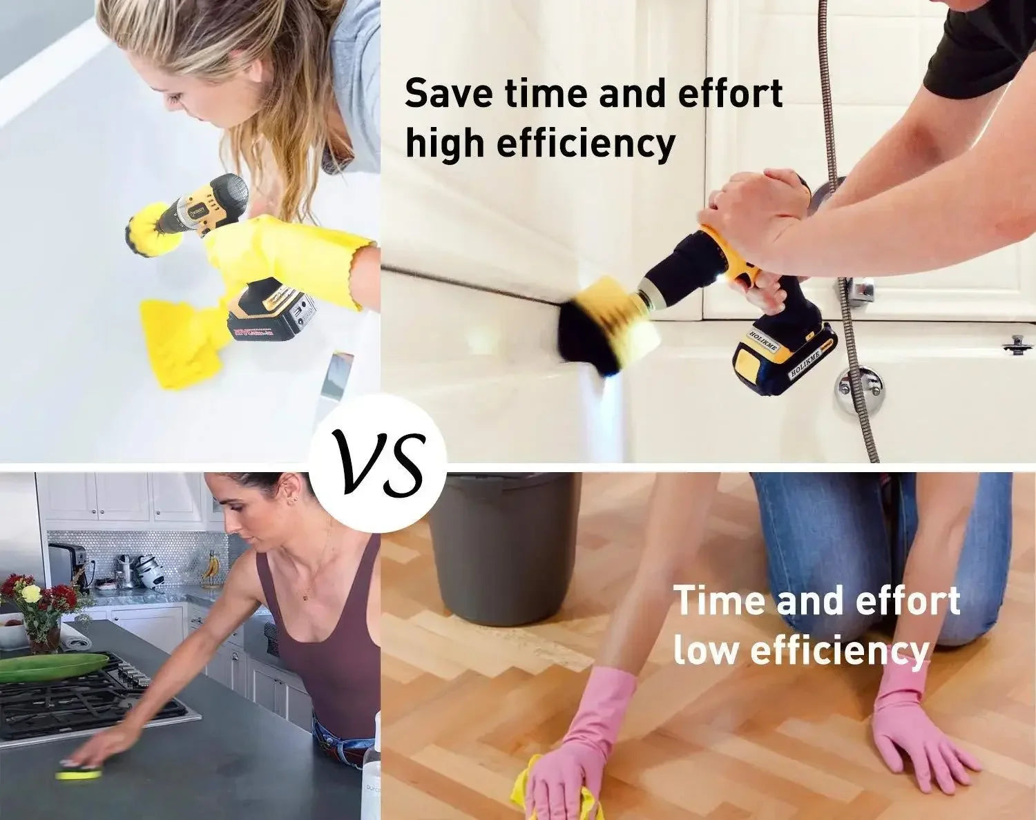 Drill Brush Electric Scrubber Kit For Bathroom Cleaning - Smarsty