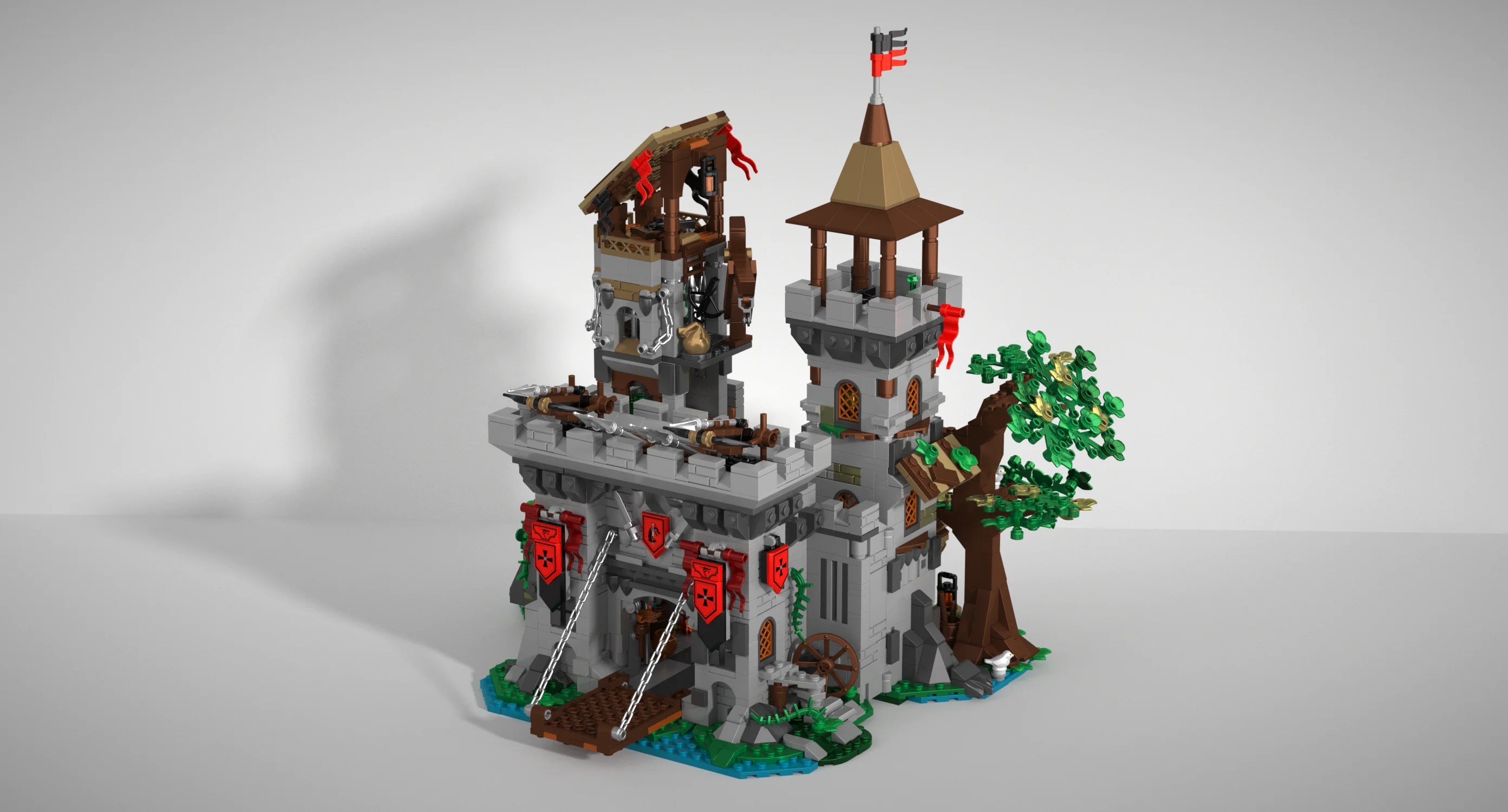 2568PCS Medieval Knight's Fortress Building Blocks Street View MOC Bricks Model Toys Sets Assembly Ornament Ideal Holiday Gifts