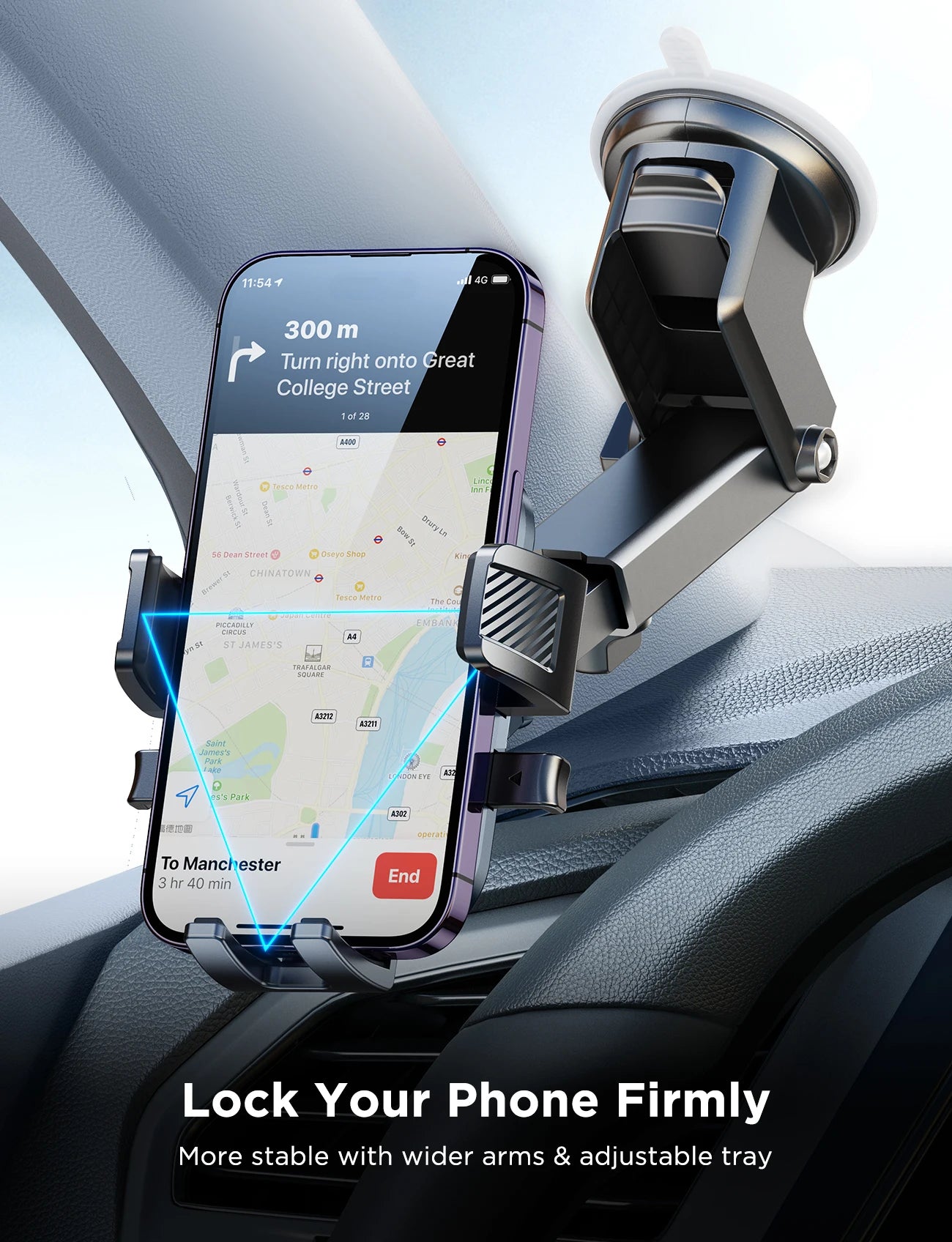 Universal Car Phone Mount With Strong Suction 360 Rotation - Smarsty