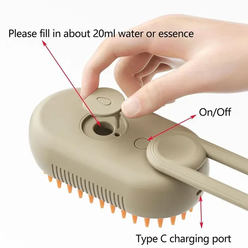 Pet Spray Hair Comb Pet Hair Remover Cleaning Brush Cats Grooming Dog Accessories Tools Dematting Water Mist Humidifier Comb