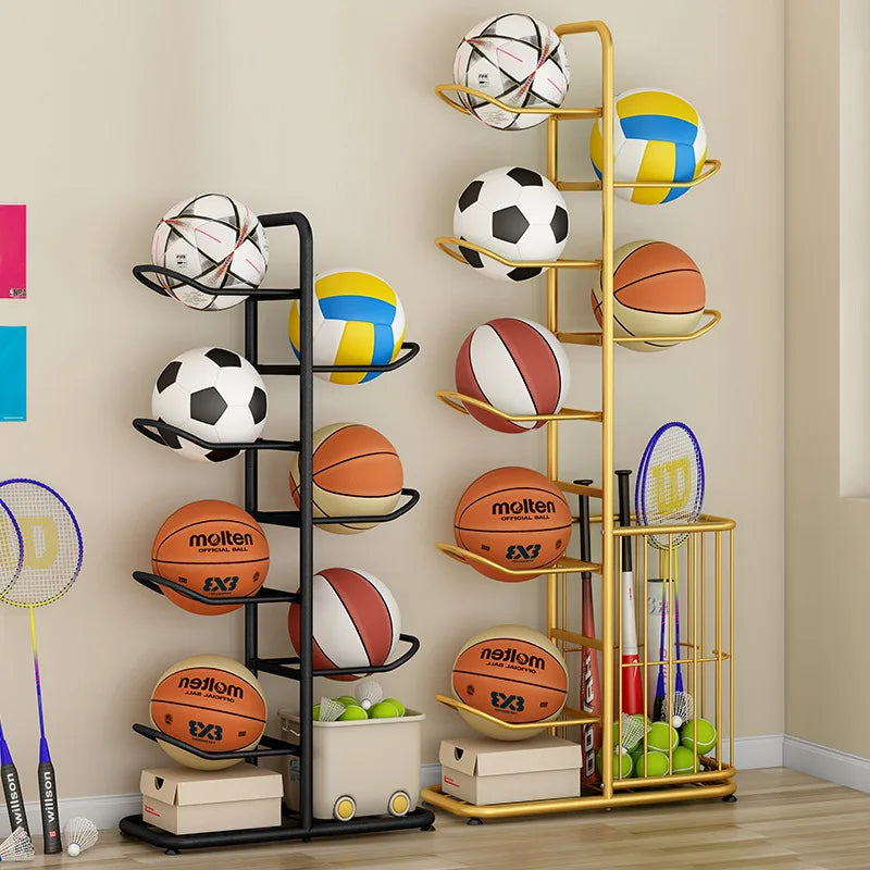Indoor Children Basketball Storage Rack Put Ball Football Storage Basket Placed Rack Kindergarten Volleyball Stand Holder Space by Smarsty