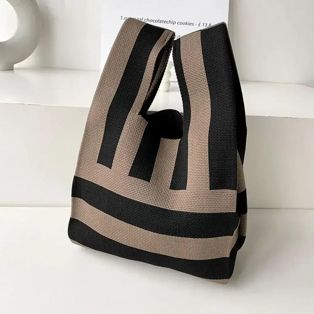 Cat Knit Handbag High Capacity Knot Wrist Bag For Women - Smarsty