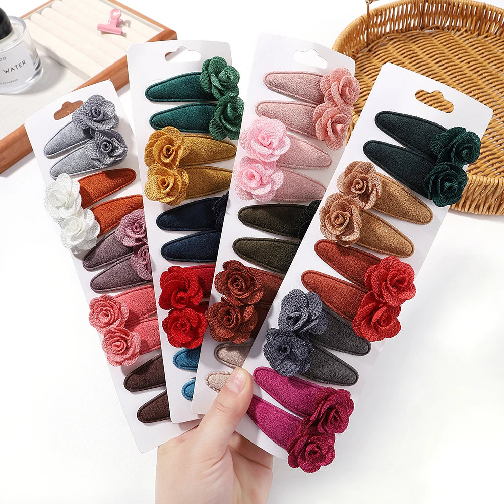 10 Pcs Cotton Alloy Hair Clips for Kids - Smarsty