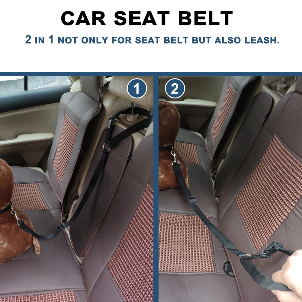Adjustable Two-in-One Pet Car Seat Belt Harness - Smarsty
