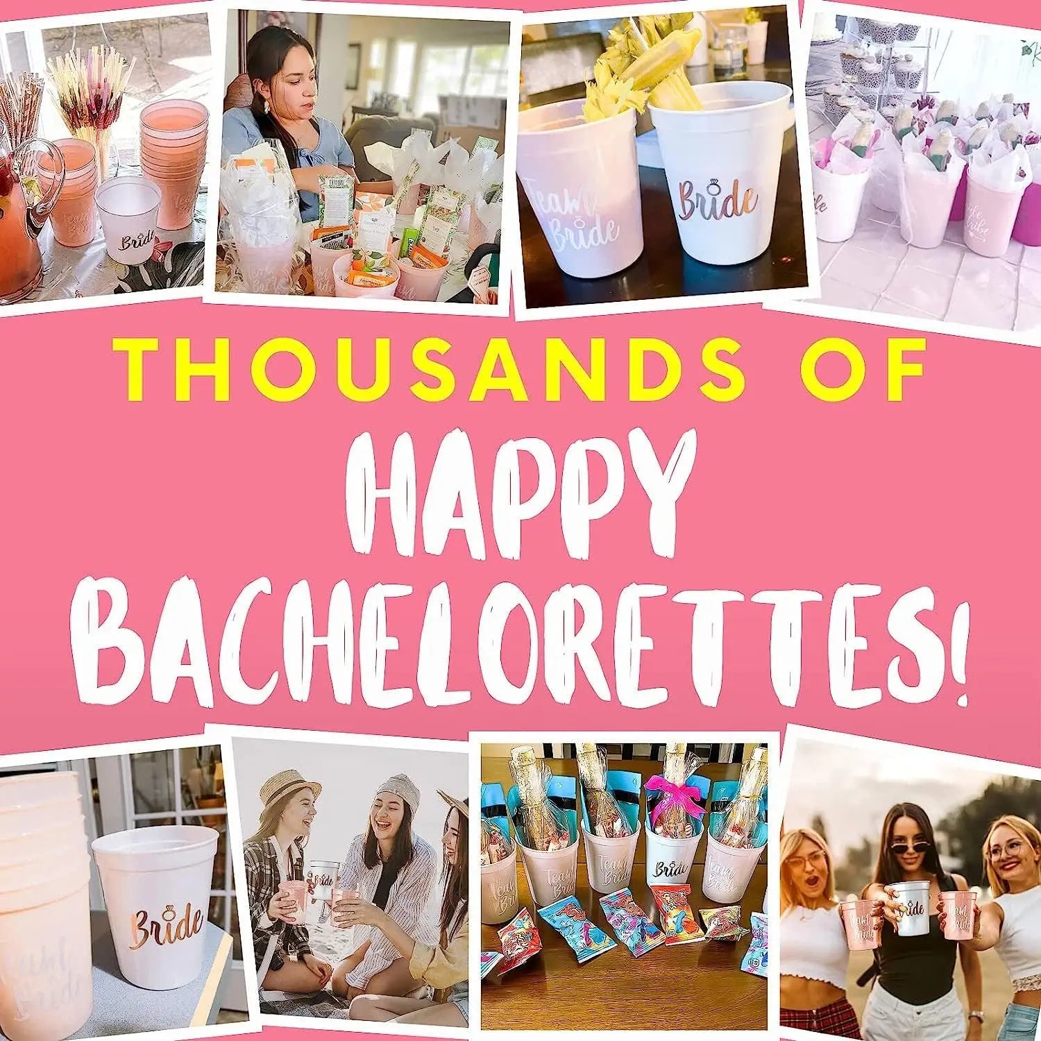 Team Bride Plastic Drinking Cups for Bachelorette Party - Smarsty