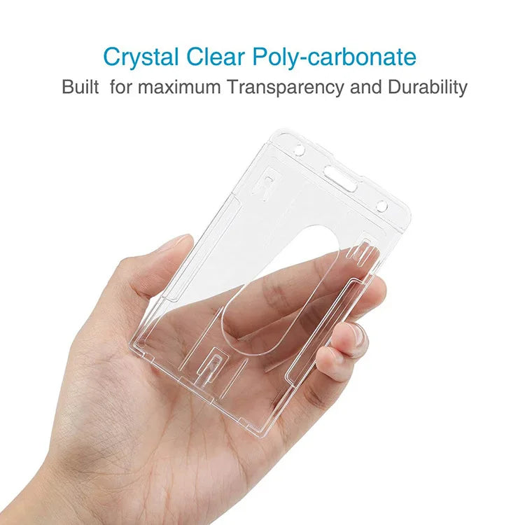 Transparent Cards Slots ID Tag Badge Holder with Badge Reel Cards Storage Organizer Employee Pass Work Card Case Sleeve - Smarsty