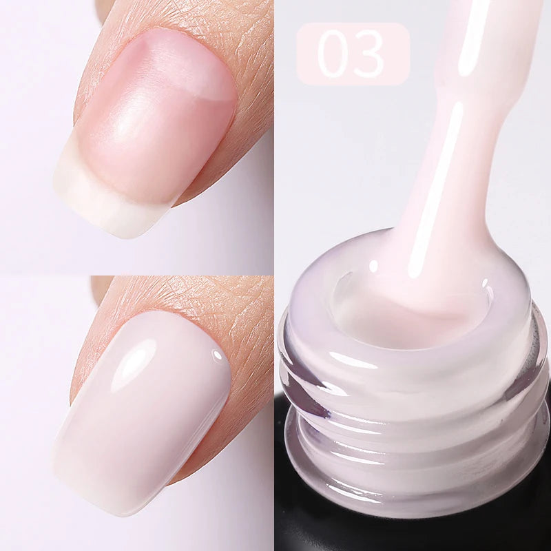 Born Pretty Milky Pink Rubber Base Gel Polish 15ml Self Leveling Formula - Smarsty
