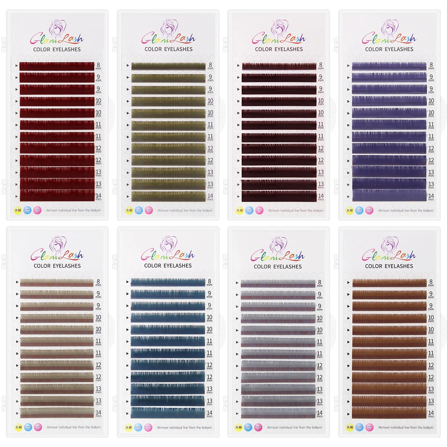 Glamlash Morandi Grey Colorful Individual Eyelash Extensions - Smarsty