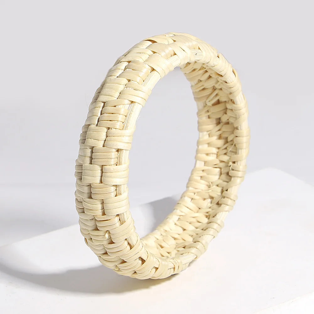 Boho Bamboo Rattan Weave Bracelet for Women - Smarsty