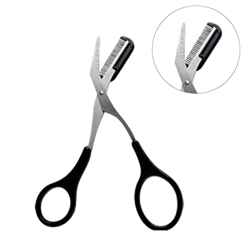 Stainless Steel Eyebrow Trimmer Scissors for Precision Grooming - Smarsty