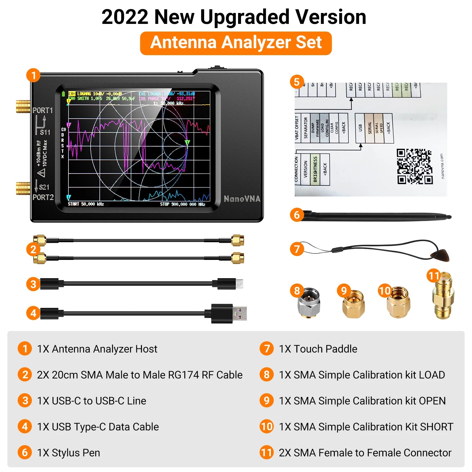NanoVNA-H Vector Network Analyzer with Spectrum Tuning - Smarsty