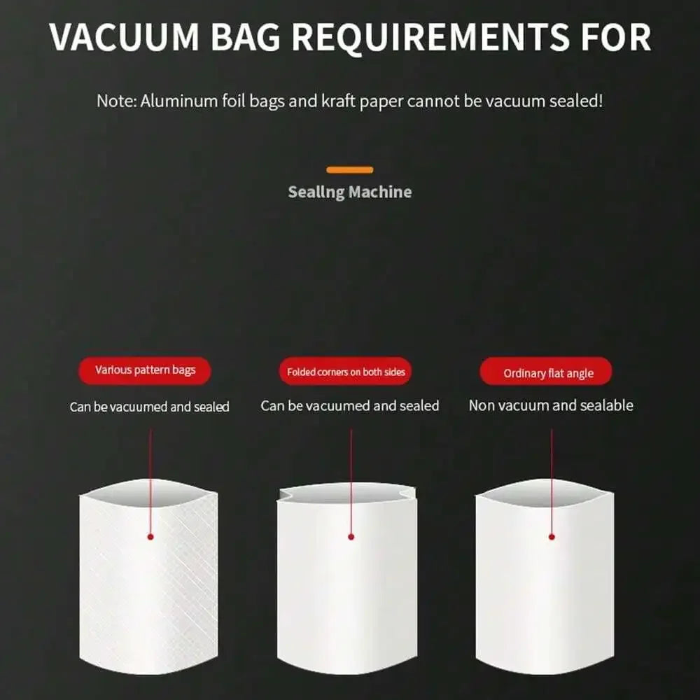 Automatic Vacuum Sealer Machine for Food Storage, Compact Household Sealing System with 30pcs Bags, Keeps Food Fresh Longer