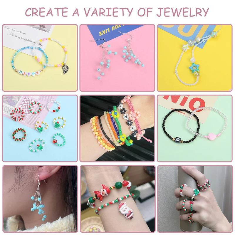 About 5200Pcs24 Grid Rice Bead Box Handmade DIY Jewelry Bracelet Earrings Kandi Jewelry Accessories Materials - Smarsty