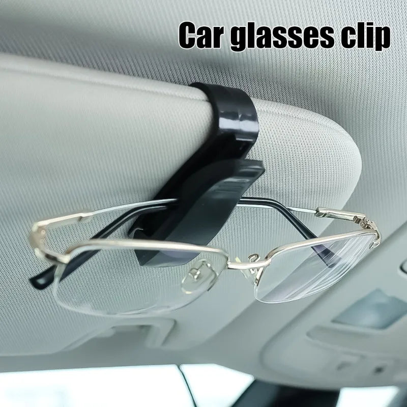 Car Visor Clip Glasses Holder Rotates 180 Degrees Card Slot - Smarsty