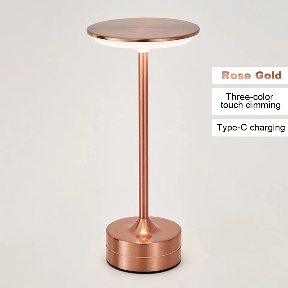 LED Table Lamp Touch Sensor Night Light USB Rechargeable Portable Bedroom Night Light Wireless Reading Lamp Restaurant Hotel Bar - Smarsty