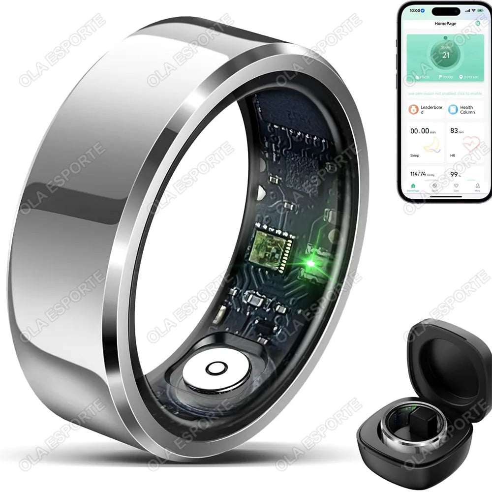 2025 Smart Ring Blood Pressure Heart Rate Sleep Monitoring Smartring IP68 & 5ATM Waterproof Multi-sport Mode Smartring Man Women - Smarsty