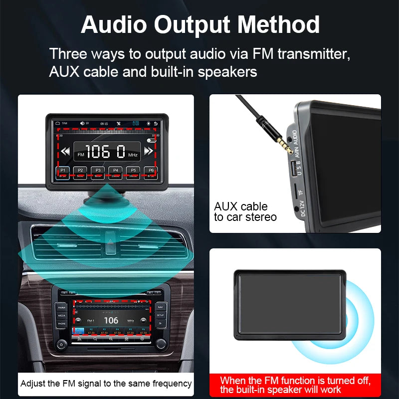 7 Inch Touch Screen Car Radio With Wireless CarPlay - Smarsty